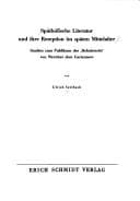Tapa de Späthöfische Literatur und ihre Rezeption im späten Mittelalter