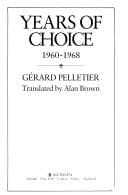 Tapa de Years of choice, 1960-1968