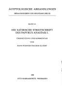 Tapa de Die satirische Streitschrift des Papyrus Anastasi I