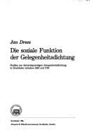 Tapa de Die soziale Funktion der Gelegenheitsdichtung
