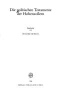 Tapa de Die Politischen Testamente der Hohenzollern