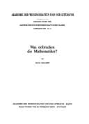 Tapa de Was erforschen die Mathematiker?
