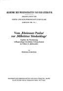 Tapa de Vom "Rheinauer Paulus" zur "Millstätter Sündenklage"