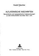 Tapa de Altlateinische Inschriften
