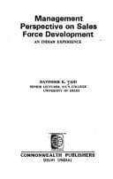 Tapa de Management perspective on sales force development