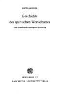 Tapa de Geschichte des spanischen Wortschatzes
