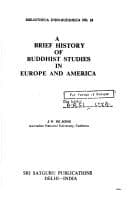 Tapa de A brief history of Buddhist studies in Europe and America