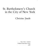 Tapa de St. Bartholomew's Church in the City of New York
