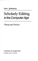 Tapa de Scholarly editing in the computer age