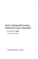 Tapa de Early nineteenth-century American diary literature