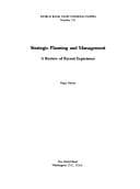 Tapa de Strategic planning and management