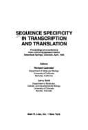 Tapa de Sequence specificity in transcription and translation