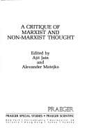 Tapa de A Critique of Marxist and non-Marxist thought