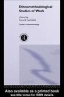 Tapa de Ethnomethodological studies of work