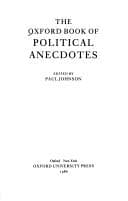 Tapa de The Oxford book of political anecdotes