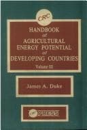 Tapa de CRC handbook of agricultural energy potential of developing countries