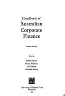 Tapa de Handbook of Australian corporate finance
