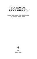 Tapa de To honor René Girard