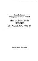 Tapa de The Communist League of America, 1932-34