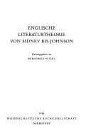 Tapa de Englische Literaturtheorie von Sidney bis Johnson