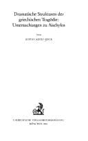 Tapa de Dramatische Strukturen der griechischen Tragödie