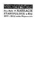 Tapa de Narracje staropolskie w Rosji XVII i XVIII wieku