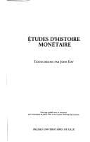 Tapa de Etudes d'histoire monétaire