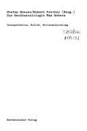 Tapa de Zur Rechtssoziologie Max Webers