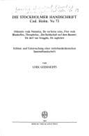 Tapa de Die Stockholmer Handschrift Cod. Holm. Vu 73: (Valentin vnde Namelos, De vorlorne sone, Flos vnde Blankeflos, Theophelus, Die Buhlschaft auf dem ... (Niederdeutsche Studien) (German Edition)