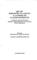 Tapa de De los romances-villancico a la poesía de Claudio Rodriǵuez