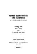 Tapa de Textes économiques néo-sumériens de l'Université de Syracuse