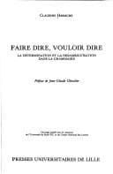 Tapa de Faire dire, vouloir dire
