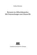 Tapa de Bernstein im Althochdeutschen