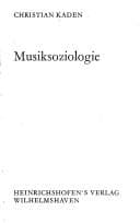 Tapa de Musiksoziologie