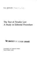Tapa de The text of Paradise lost
