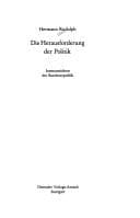 Tapa de Die Herausforderung der Politik