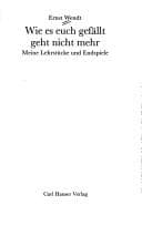 Tapa de Wie es euch gefällt geht nicht mehr