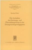 Tapa de Die Aufnahme des Deckungs- und Übernahmeprinzips in das Zwangsversteigerungsgesetz