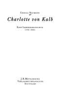 Tapa de Charlotte von Kalb