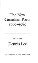 Tapa de The new Canadian poets, 1970-1985