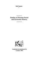 Tapa de Studies in Ottoman social and economic history