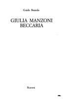 Tapa de Giulia Manzoni Beccaria
