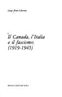 Tapa de Il Canada, l'Italia e il fascismo, 1919-1945