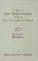 Tapa de Studies in Italian applied linguistics