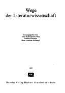 Tapa de Wege der Literaturwissenschaft