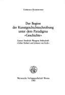 Tapa de Der Beginn der Kunstgeschichtsschreibung unter dem Paradigma "Geschichte"