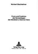 Tapa de Form und Funktion der Verseinlagen bei Abraham a Sancta Clara