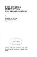 Tapa de The Mareva injunction, and related orders