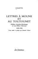 Tapa de Lettres à Moune et au Toutounet (Hélène Jourdan-Morhange et Luc-Albert Moreau), 1929-1954