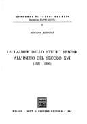 Tapa de Le lauree dello Studio senese all'inizio del secolo XVI